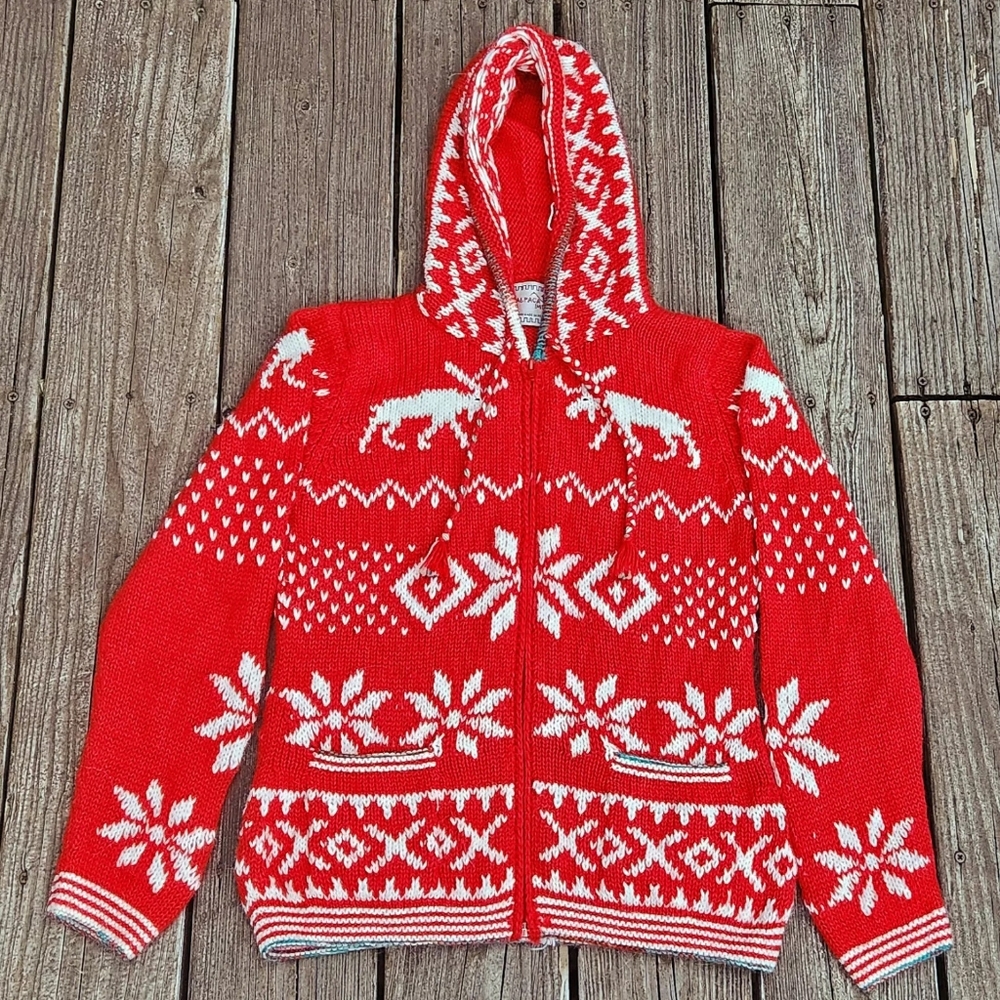 Vintage Y2K Alpaca Imports Women's Hooded Sweater